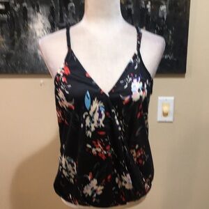 Aokosor Womens Deep V Neck Wrap Spaghetti Strap Tank Top-Size M